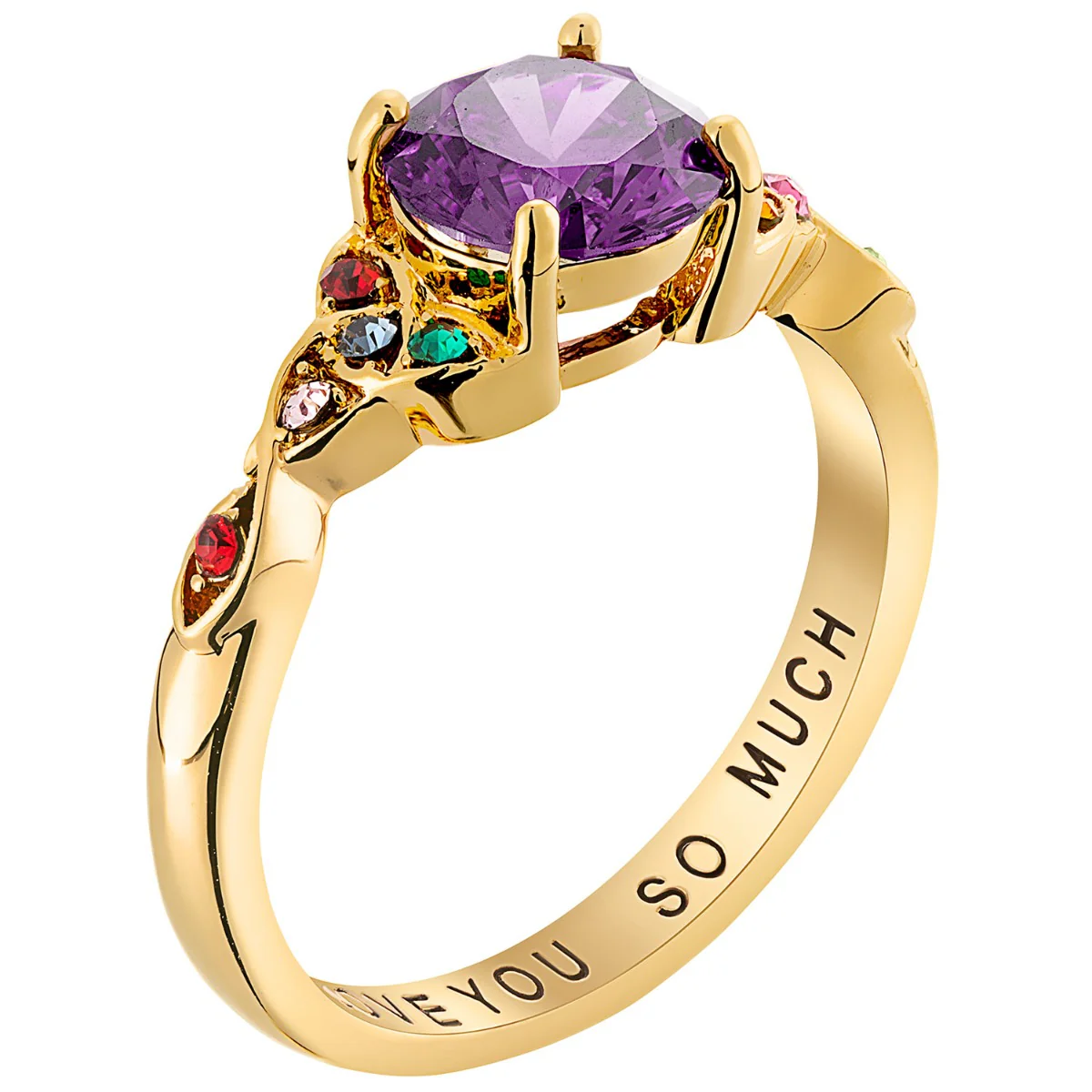 14K Gold Plated Birthstone Ring with Trinity Knot - Image 2