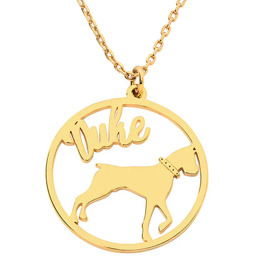 14K Gold Plated Personalized Dog Breed Silhouette Necklace - Image 2