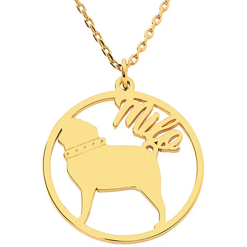 14K Gold Plated Personalized Dog Breed Silhouette Necklace - Image 3