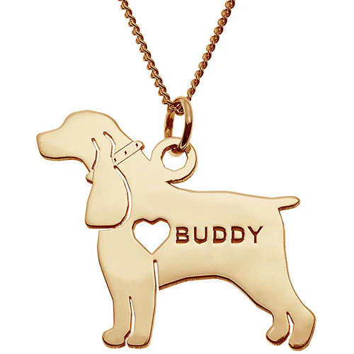 14K Gold Plated Spaniel Silhouette Necklace