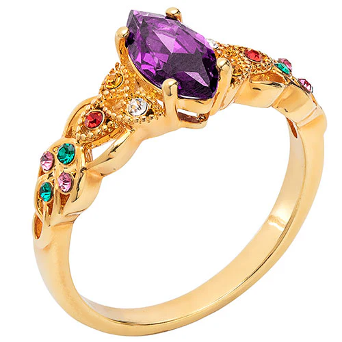 14K Gold Plated Trinity Family Marquise Birthstone Ring - Image 2