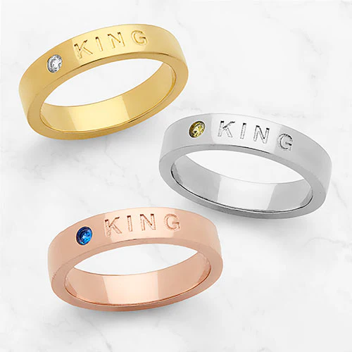 KING 14K Rose Gold Plated Birthstone Empowerment Ring - Image 3
