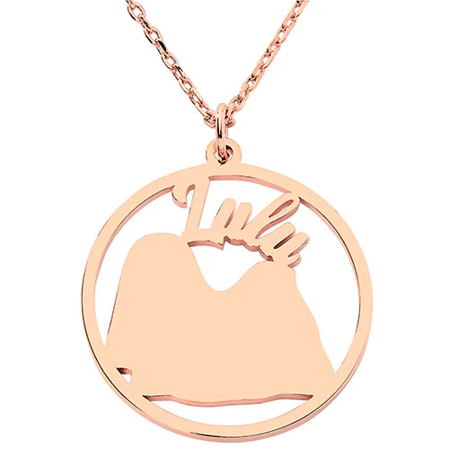 14K Rose Gold Plated Personalized Dog Breed Silhouette Necklace - Image 5