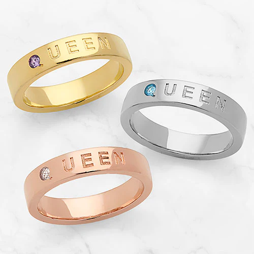 QUEEN 14K Rose Gold Plated Birthstone Empowerment Ring - Image 3