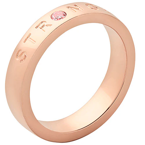STRONGER 14K Rose Gold Plated Birthstone Empowerment Ring - Image 2