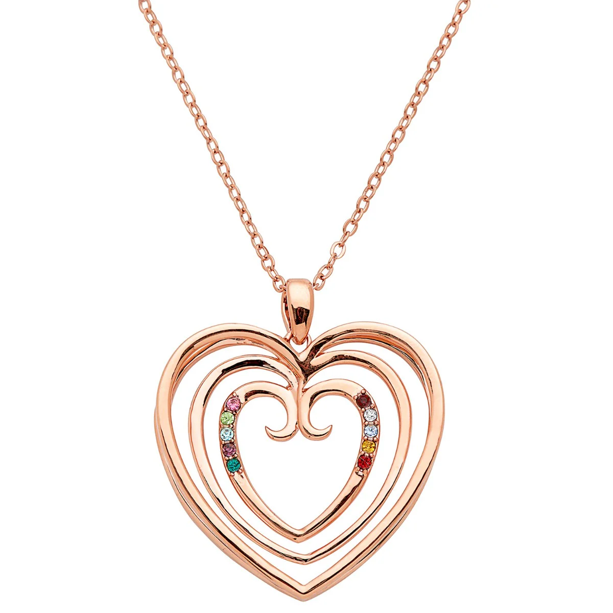 3-D Triple Heart Birthstone Necklace - Image 6