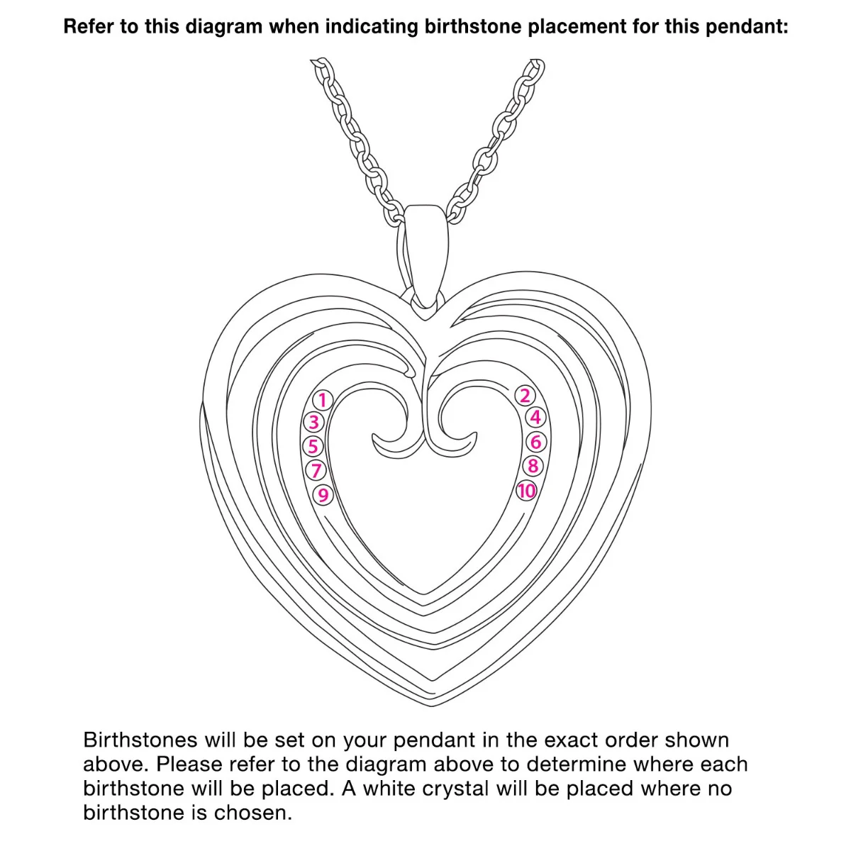 3-D Triple Heart Birthstone Necklace - Image 9