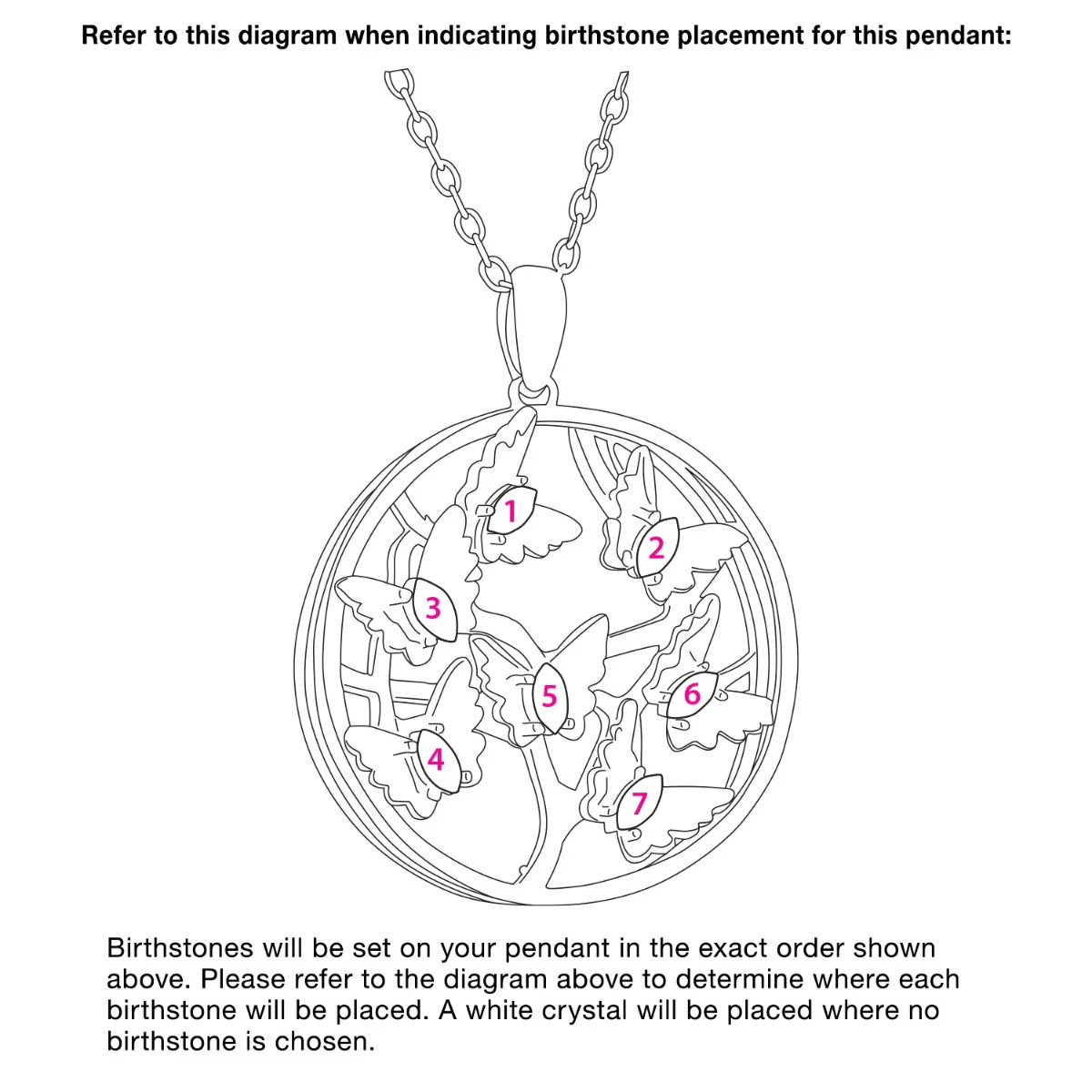 3D Butterflies with Birthstone Necklace - Image 5