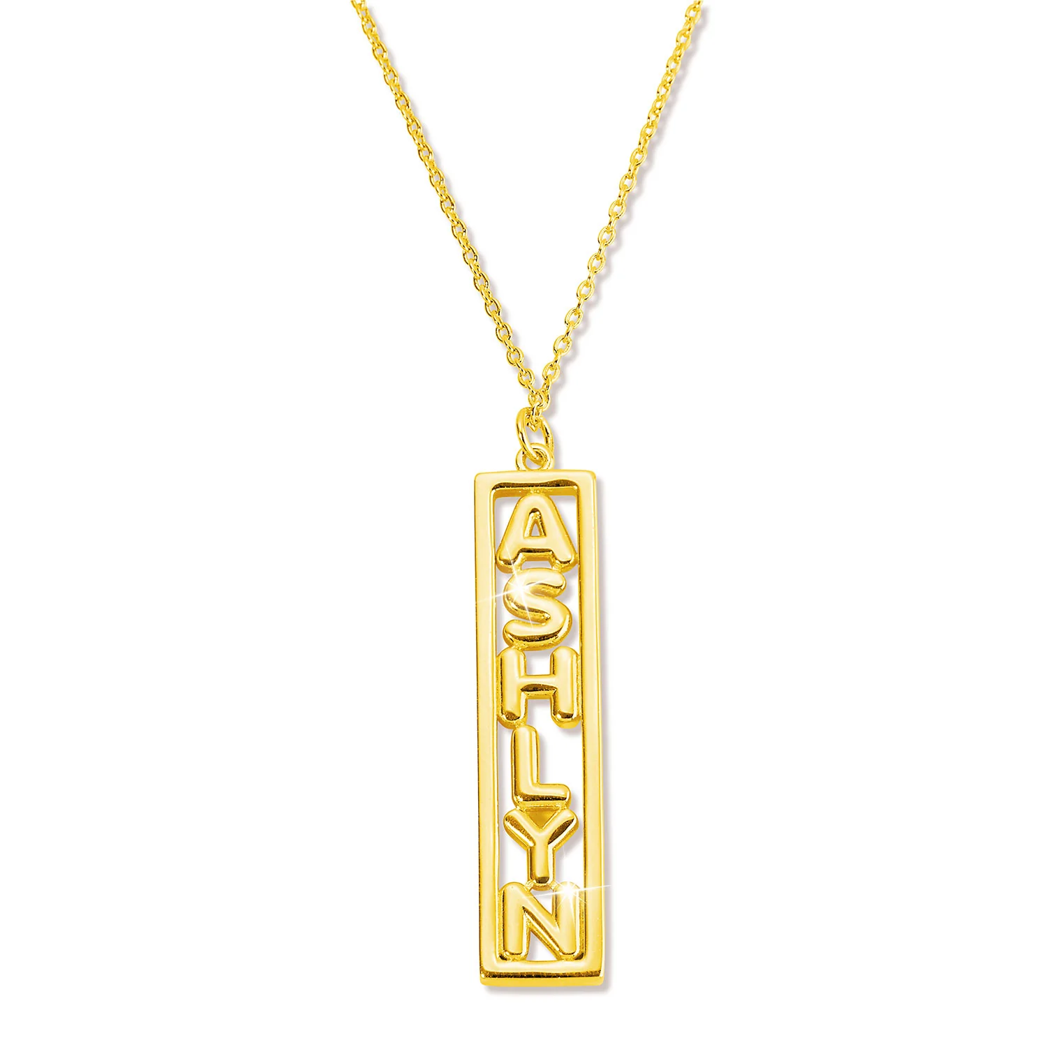 Balloon Letters Vertical Bar Necklace - Image 4