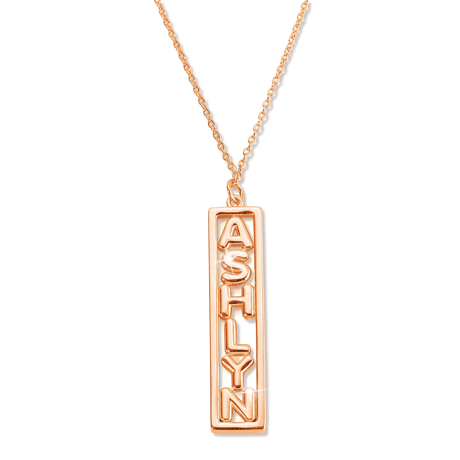 Balloon Letters Vertical Bar Necklace - Image 5