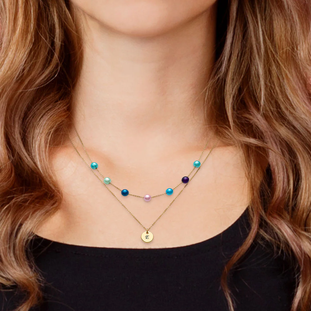 Birth Pearl Personalized Layered Necklace - Image 2
