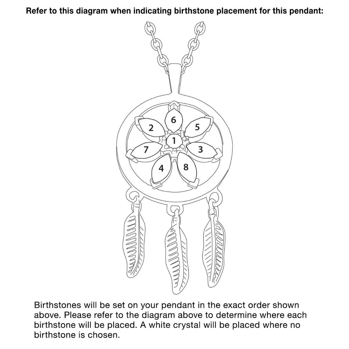 Birthstone Dream Catcher with Feathers Necklace - Image 6