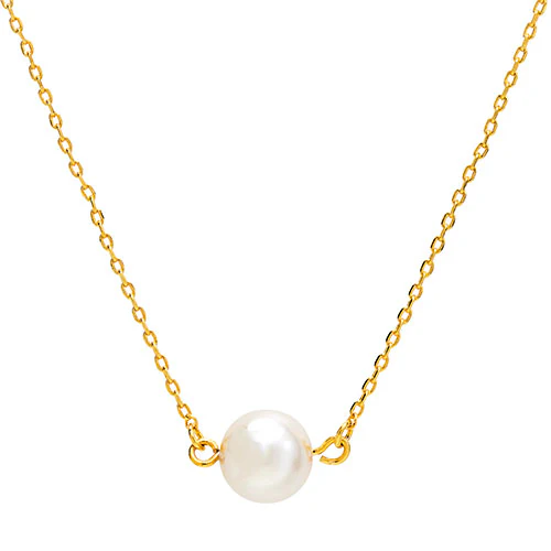 Birthstone Pearl Station Necklace - Image 4