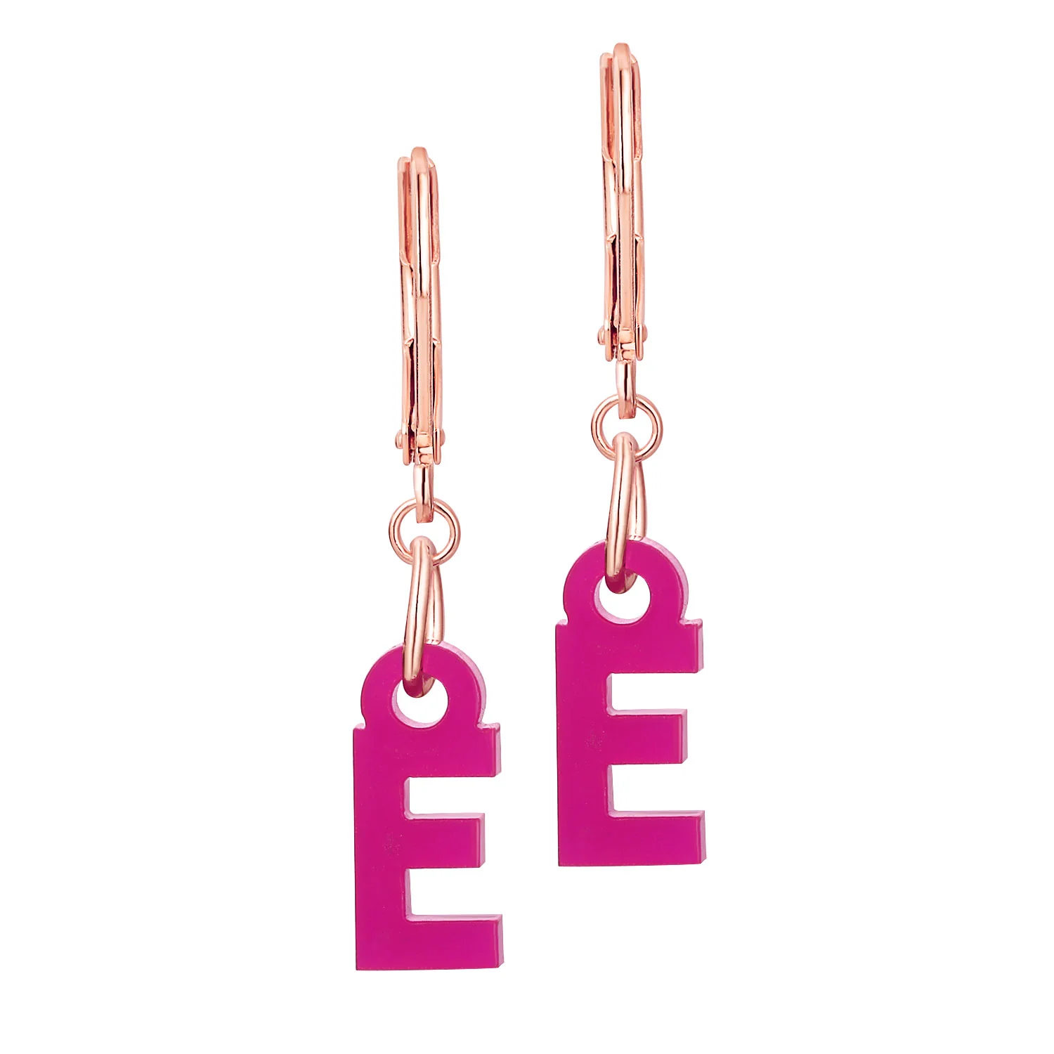 Bold Acrylic Initial Dangle Drop Earrings - Image 7
