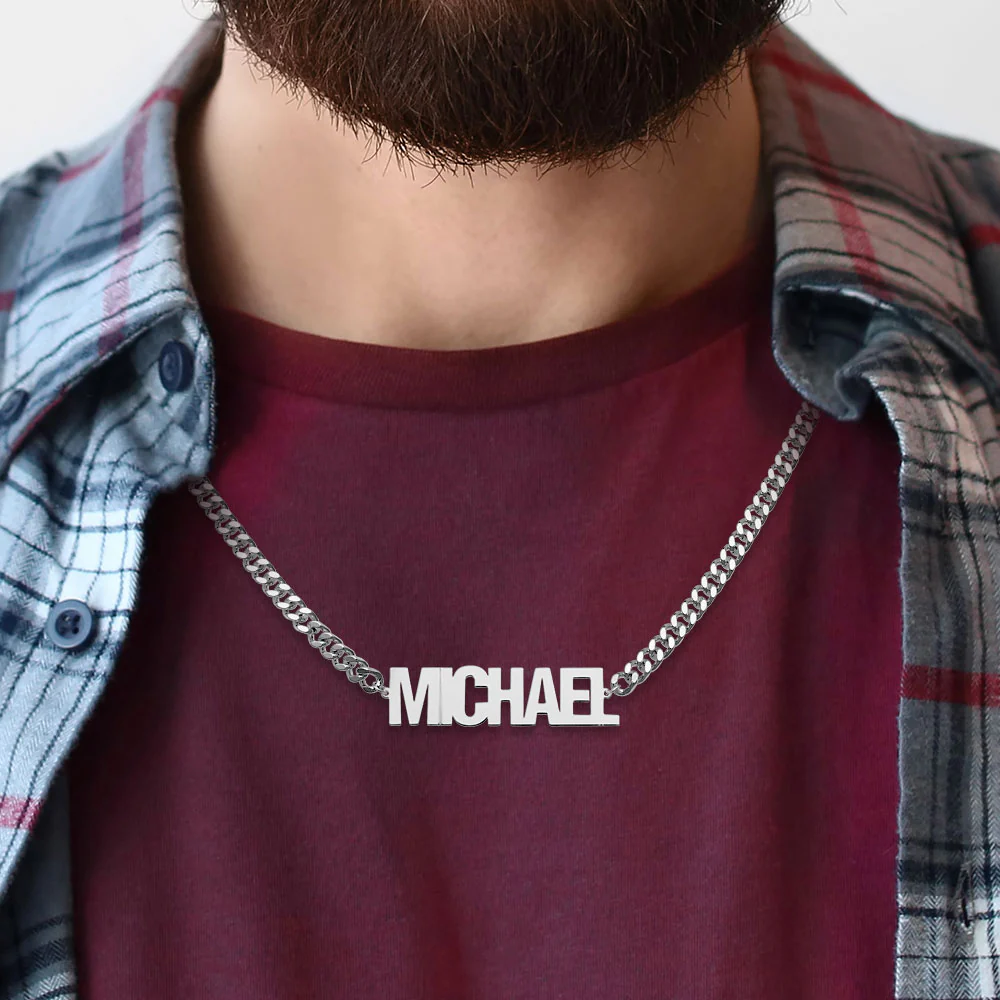 Bold Urban Nameplate Necklace - Your choice Silver, 14K Gold or 14K Rose Gold Plated - Image 4