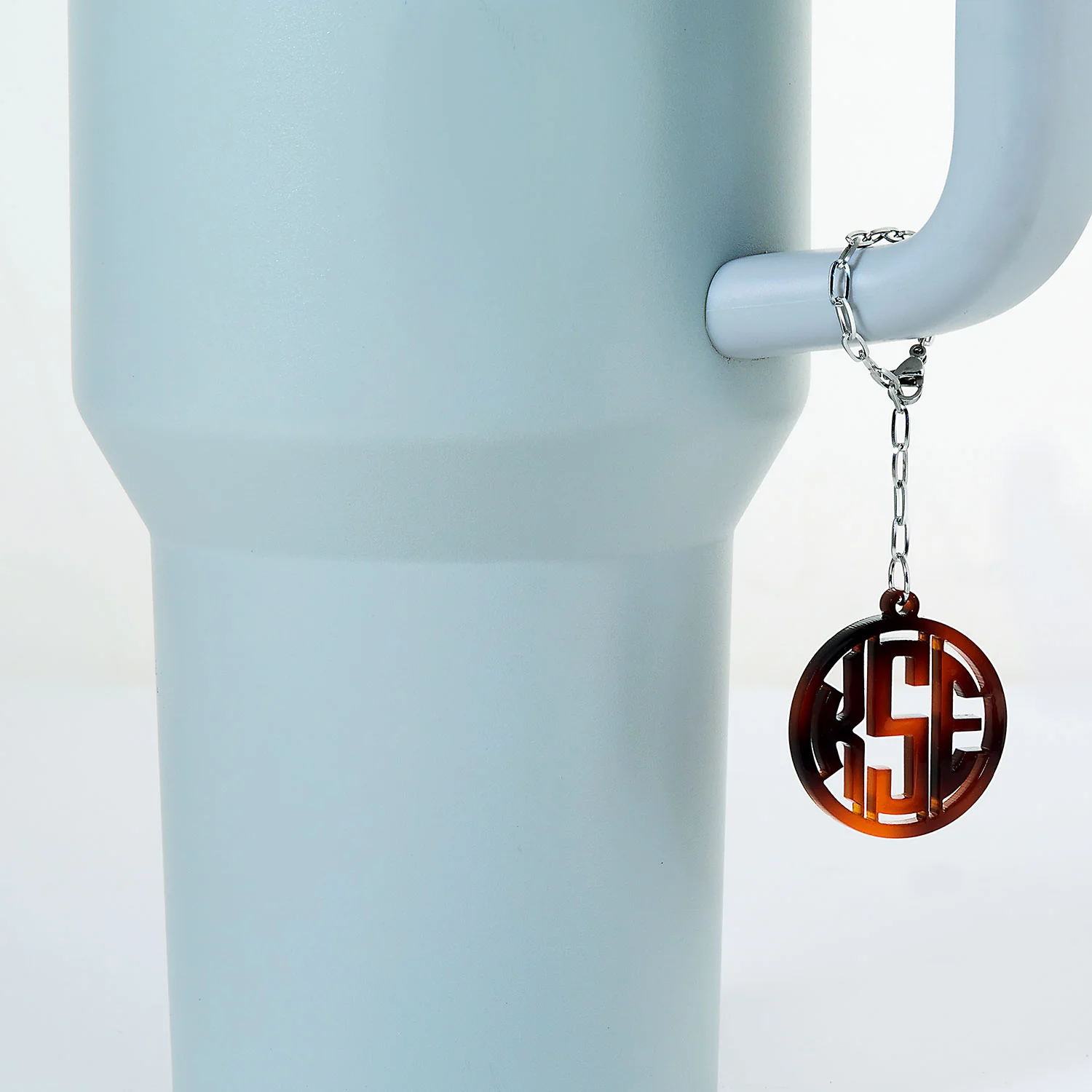 Circle Monogram Acrylic Charm Paperclip Chain Accessory - Image 4