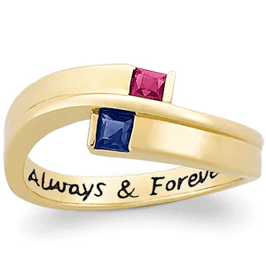 Couple's Always & Forever Birthstone Ring - Image 2