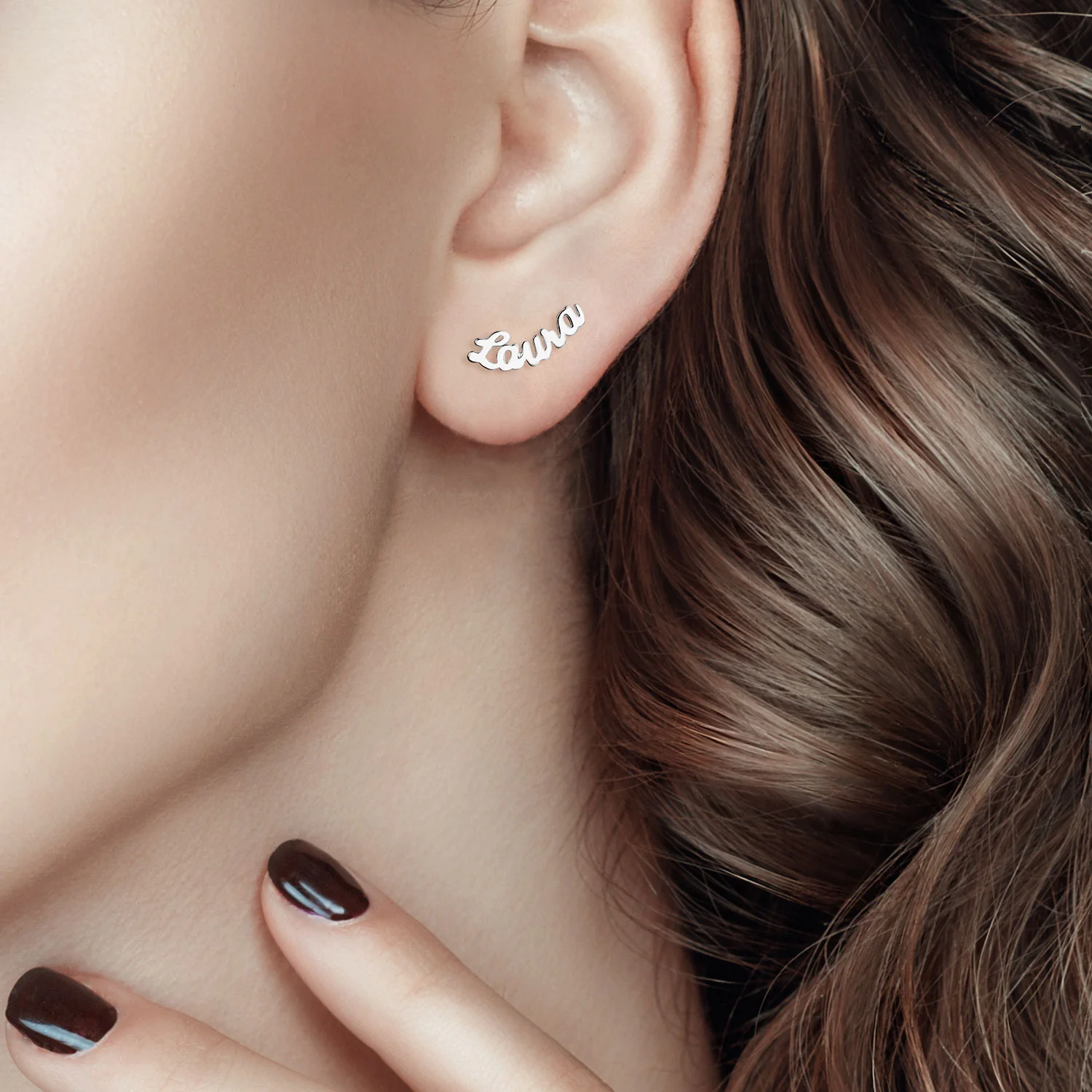 Crawler Script Name and Zodiac Sign Mixed Pair Earrings - Image 2