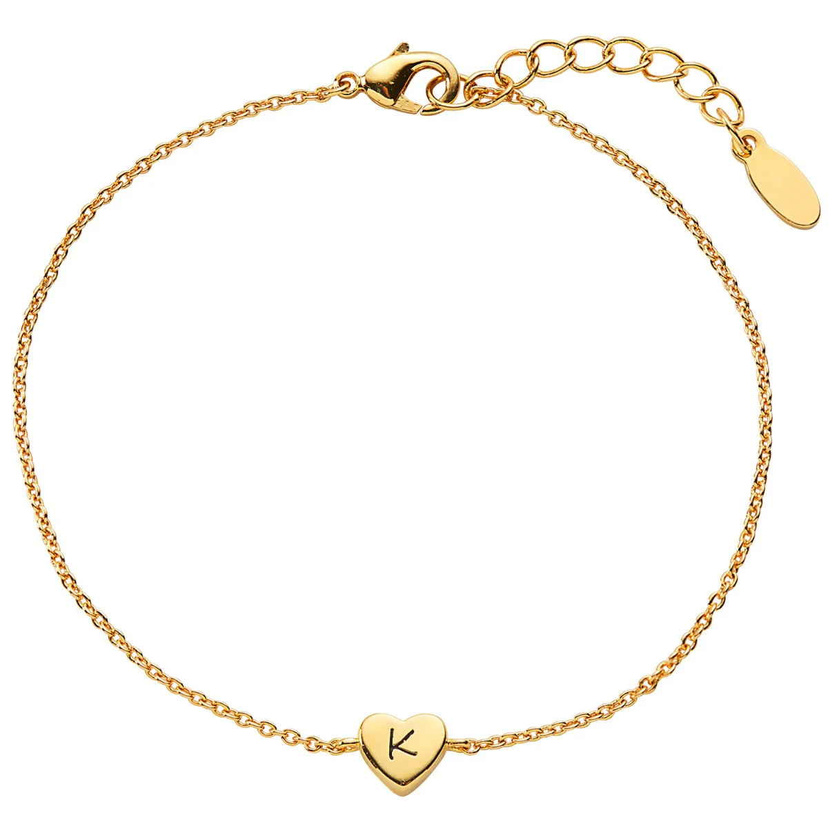 Dainty Heart Initial Station Bracelet - Image 3