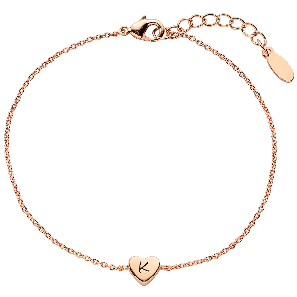 Dainty Heart Initial Station Bracelet - Image 4