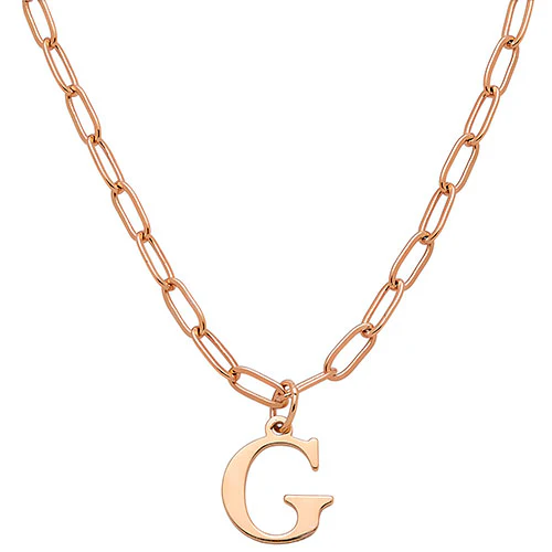 Dainty Initial Paperclip Chain Necklace - Image 6