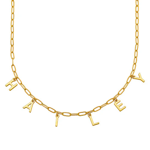 Dangling Name Paperclip Chain Necklace - Image 4