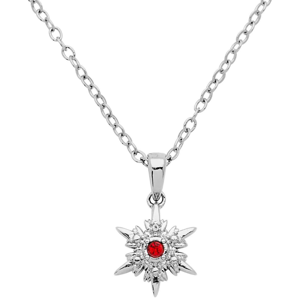 Dainty Snowflake with Diamond and Birthstone Necklace - Image 2