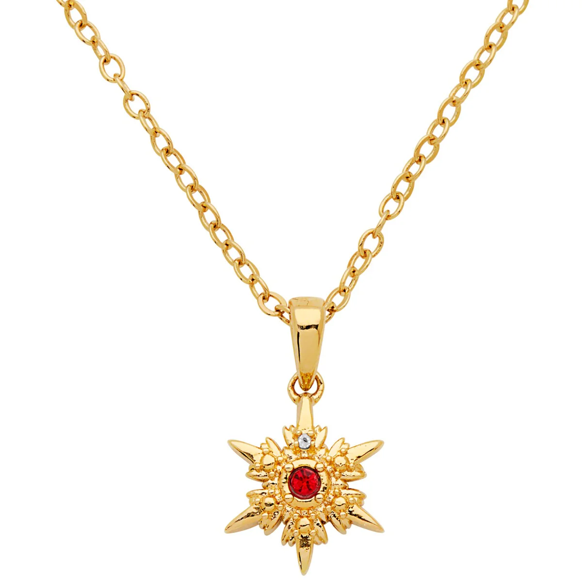 Dainty Snowflake with Diamond and Birthstone Necklace - Image 4