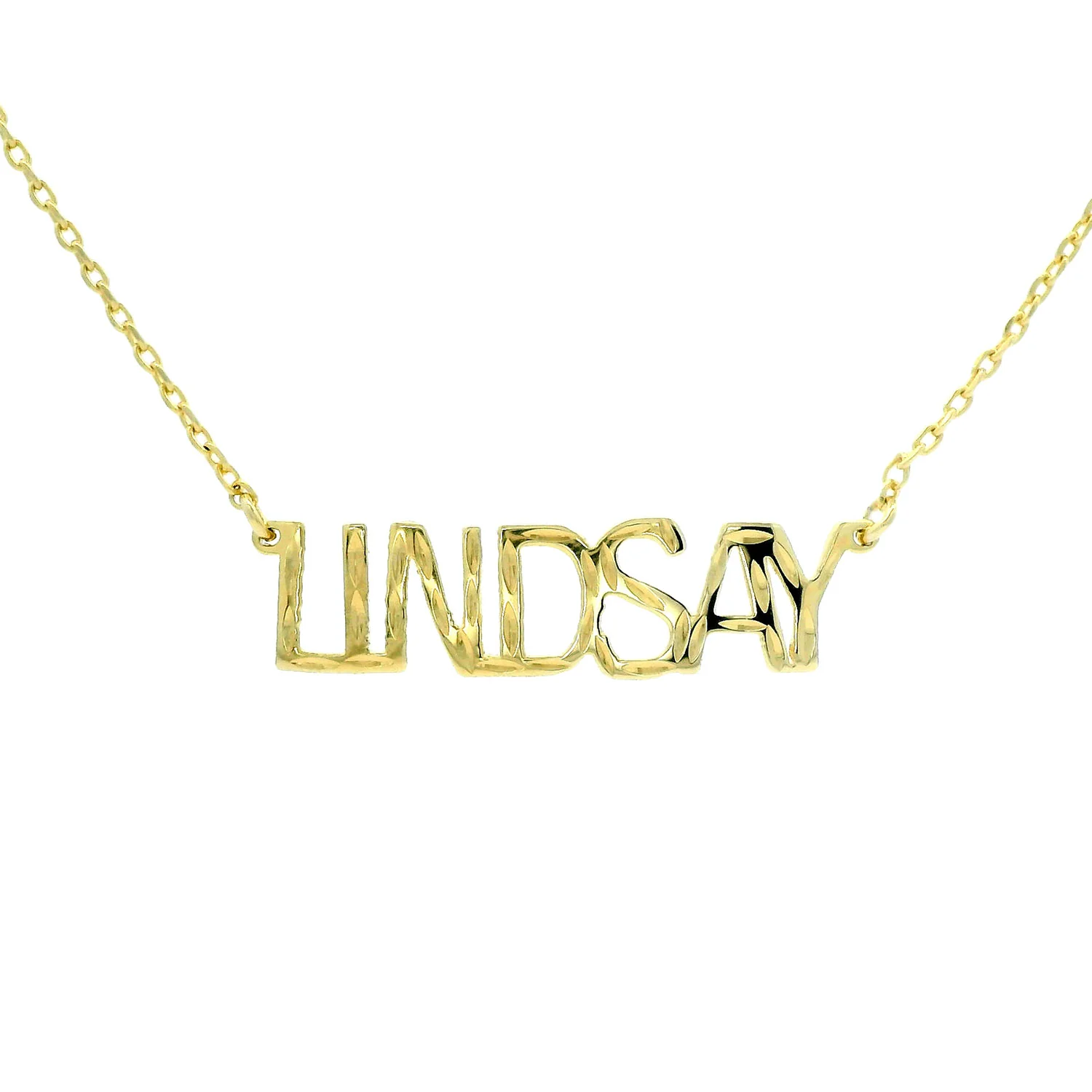 Diamond Cut Uppercase Name Necklace