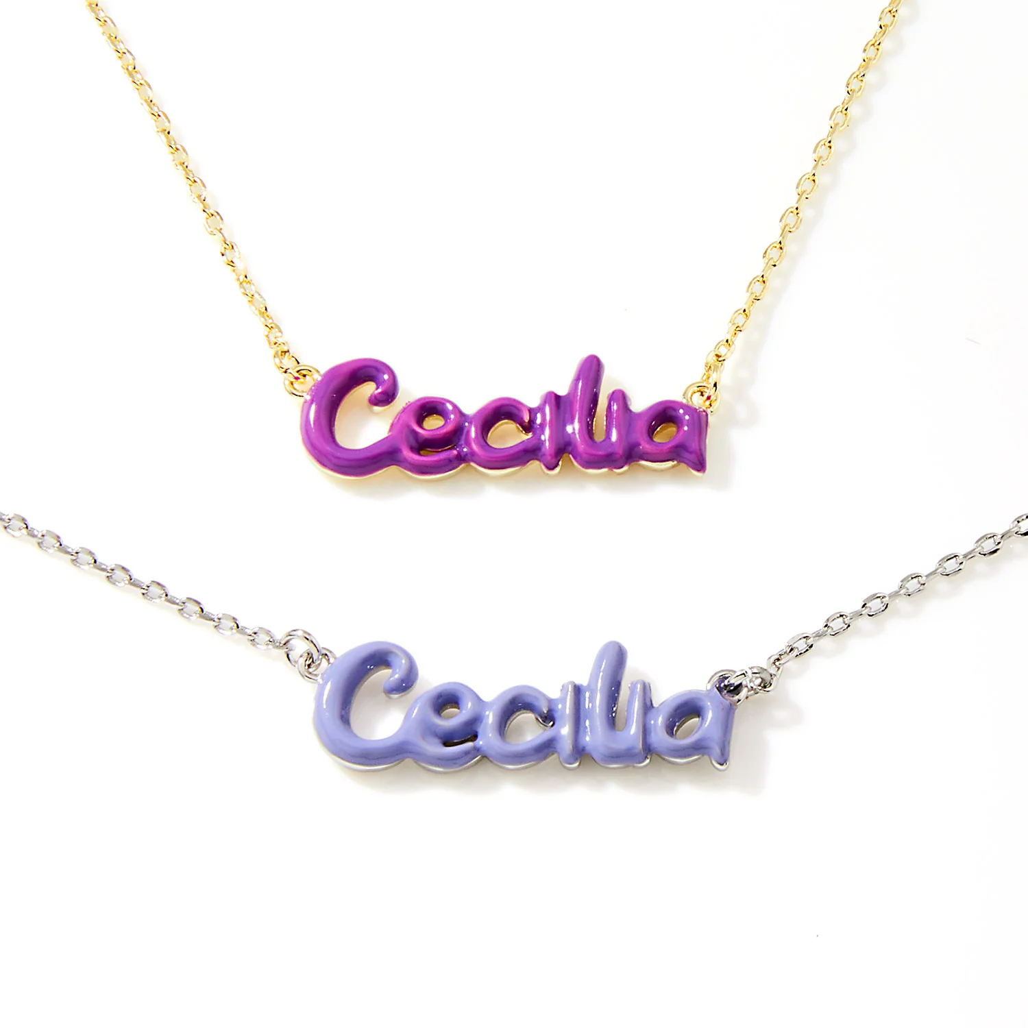 Enamel Balloon Letters Name Necklace