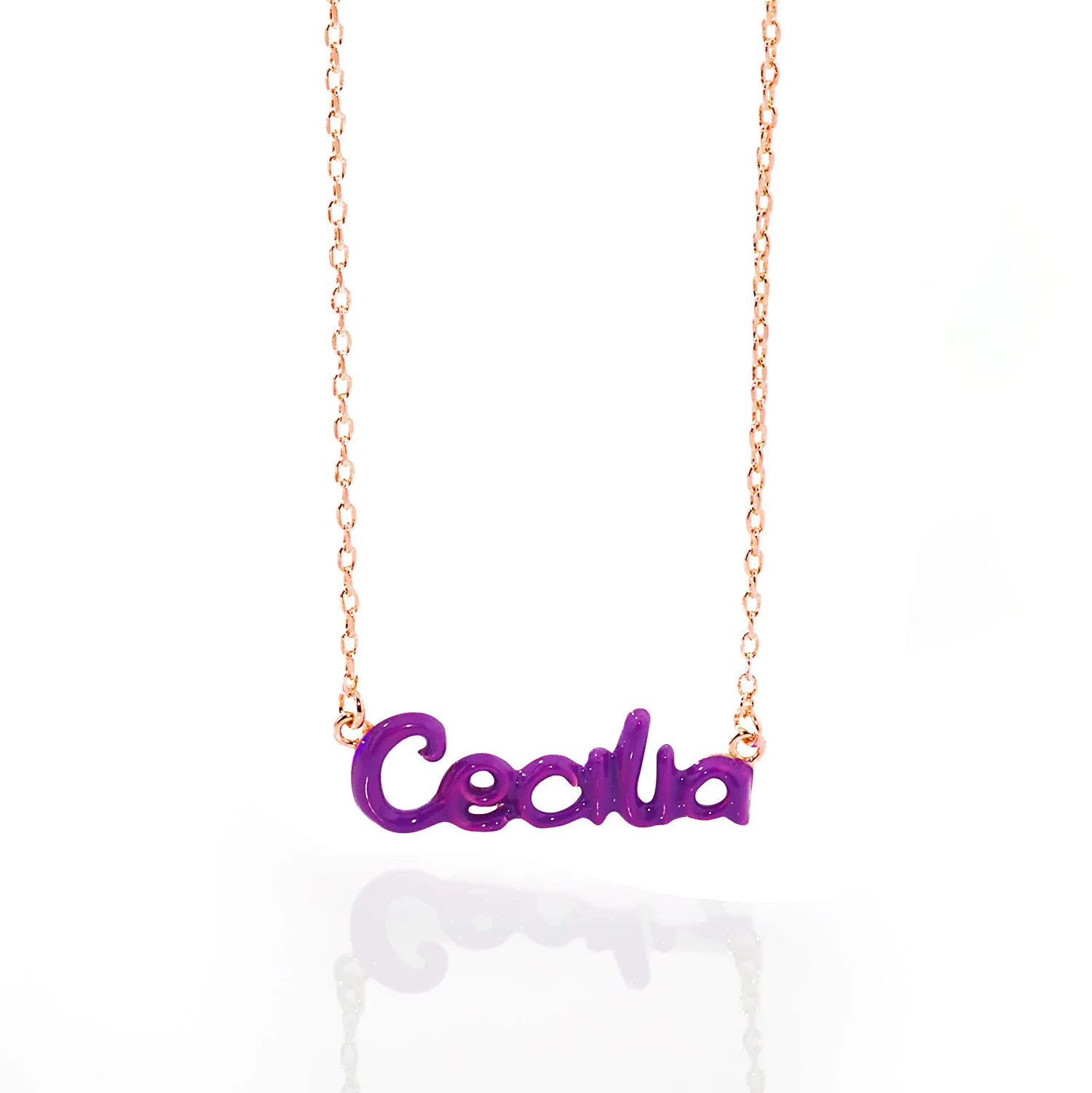 Enamel Balloon Letters Name Necklace - Image 5