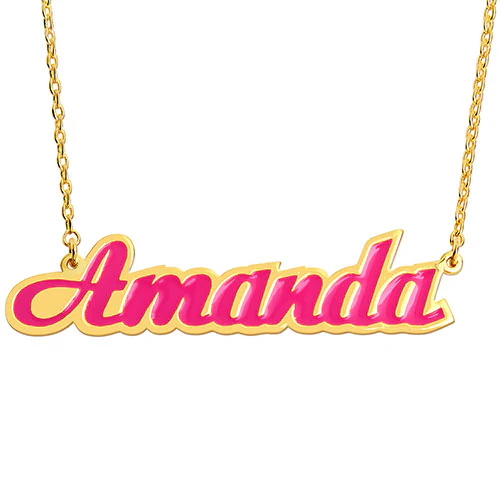 Enamel Script Name Necklace - Image 3