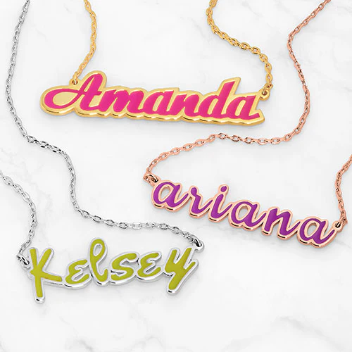 Enamel Script Name Necklace - Image 5