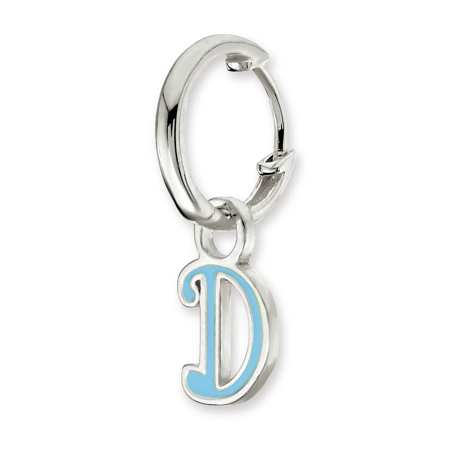 Enamel Uppercase Initial Huggie Hoop Earrings - Image 2