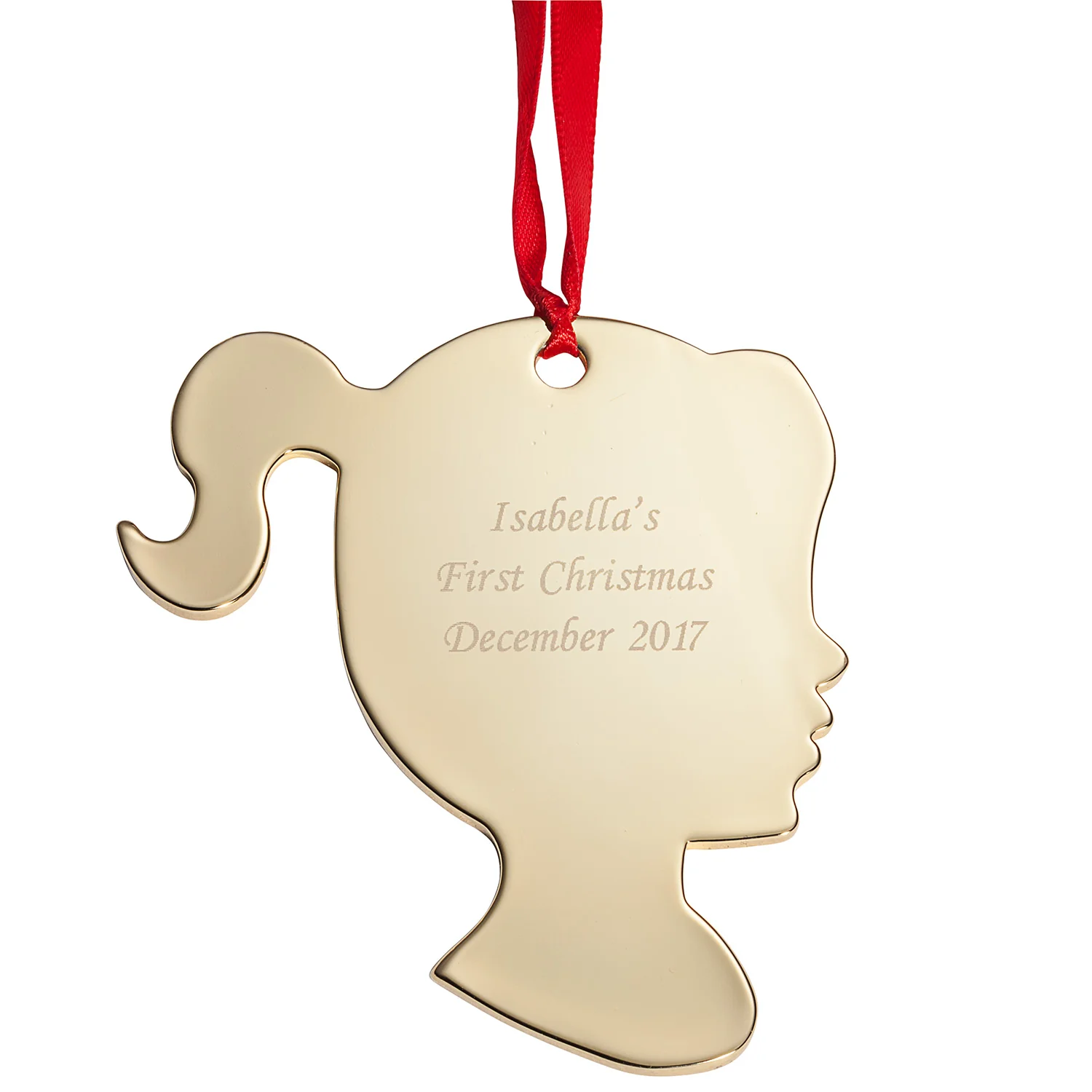 Engraved Girl Silhouette Ornament