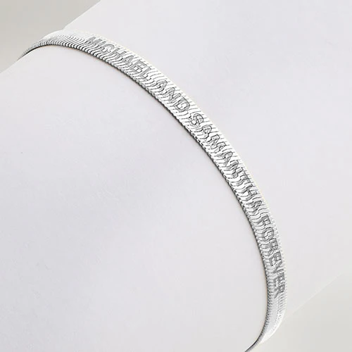 Engraved Herringbone Bracelet 8.5" - Image 6