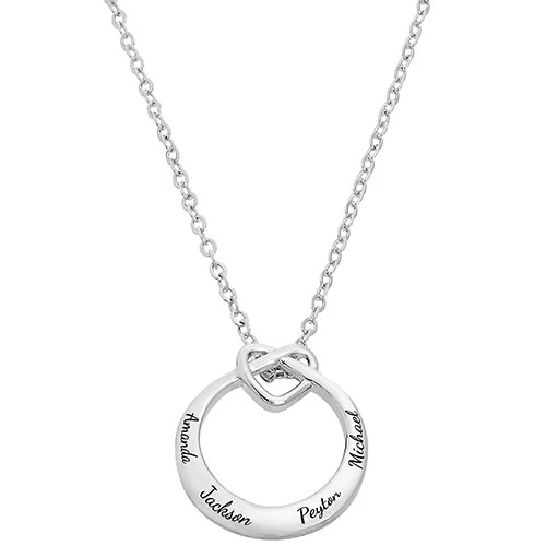 Engraved Love Knot Circle Necklace - Image 8