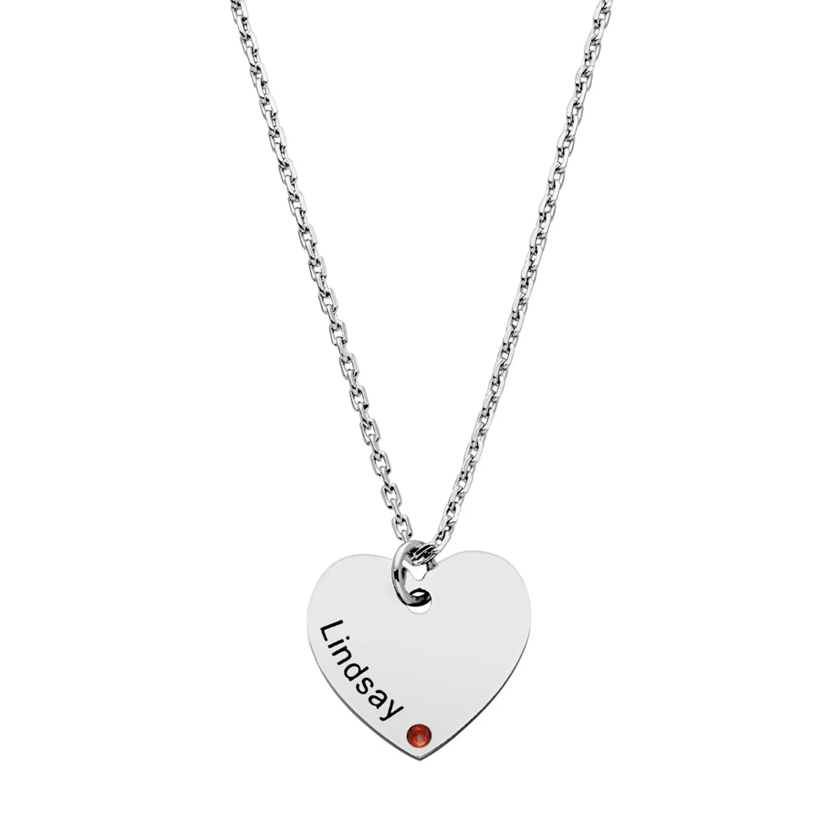 Engraved Name and Birthstone Mini Heart Necklace - Image 4