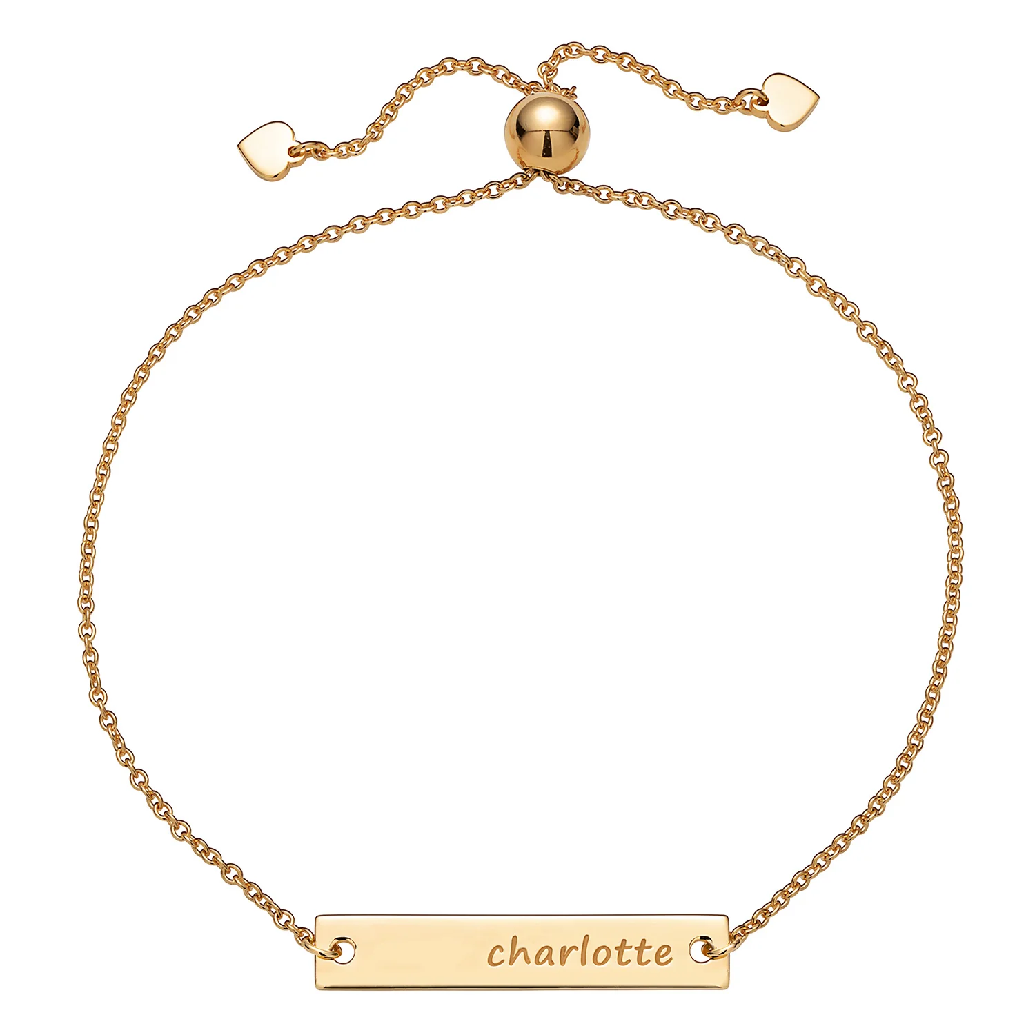 Engraved Lowercase Name Bar Adjustable Bracelet - Image 3
