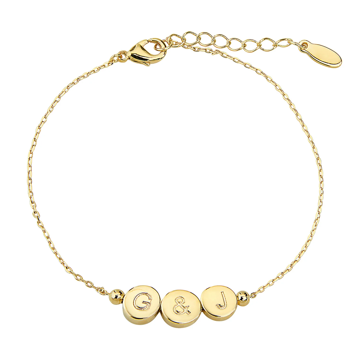 Engraved Slider Charms Station Bracelet - Image 3
