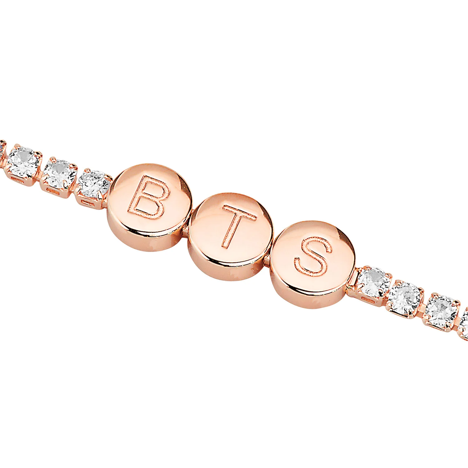 Engraved Slider Charms Station CZ Tennis Bracelet - Image 6