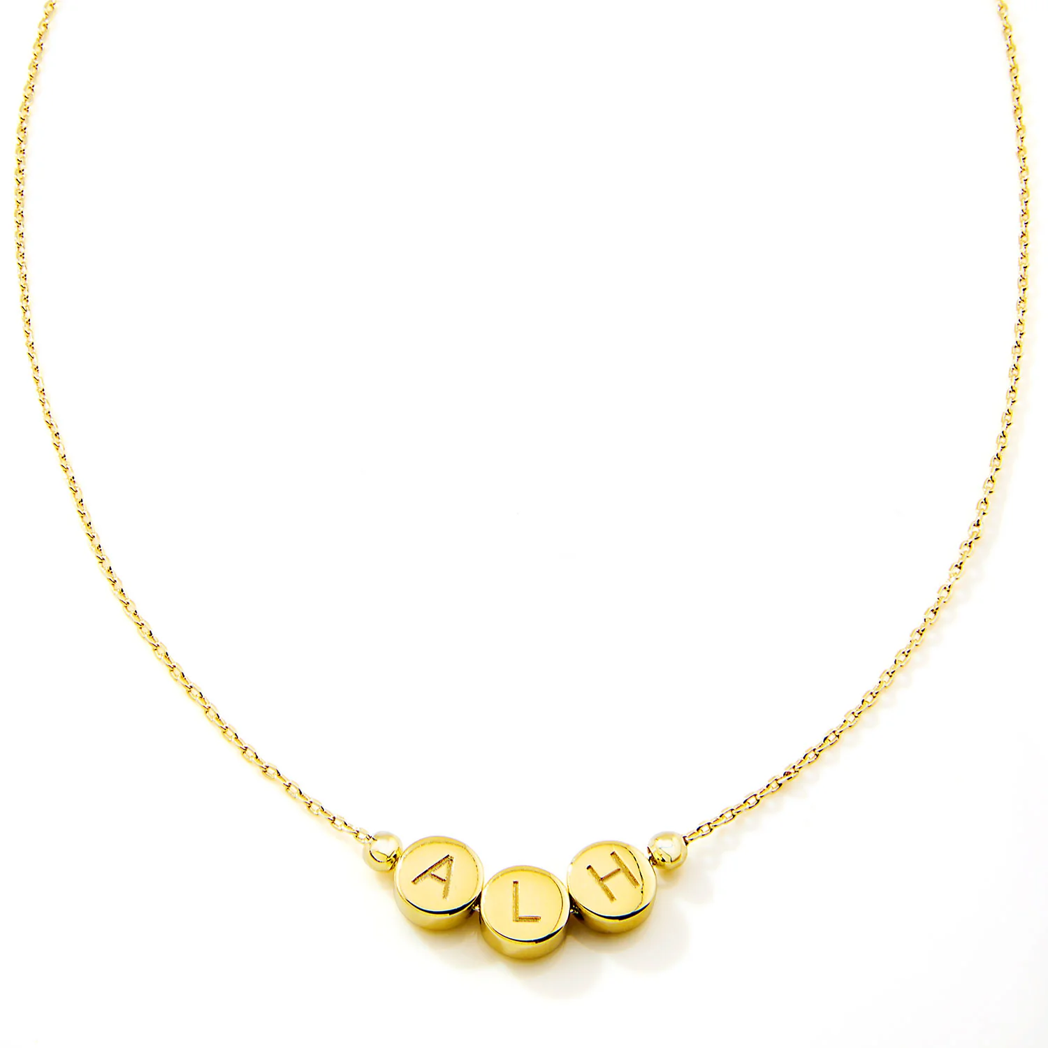 Engraved Slider Charms Station Necklace - Image 4