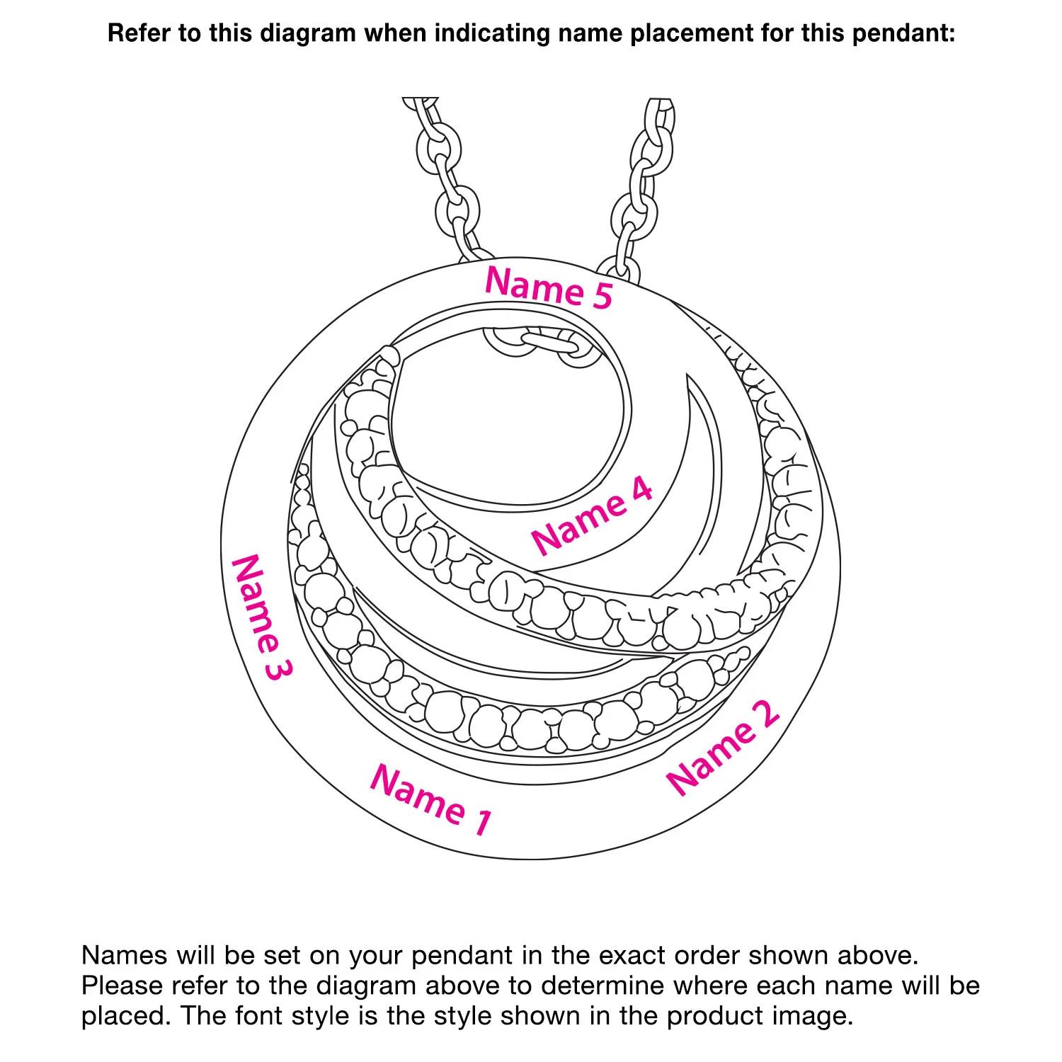 Entwined Engraved Circles with Diamond Accent Necklace - Image 7
