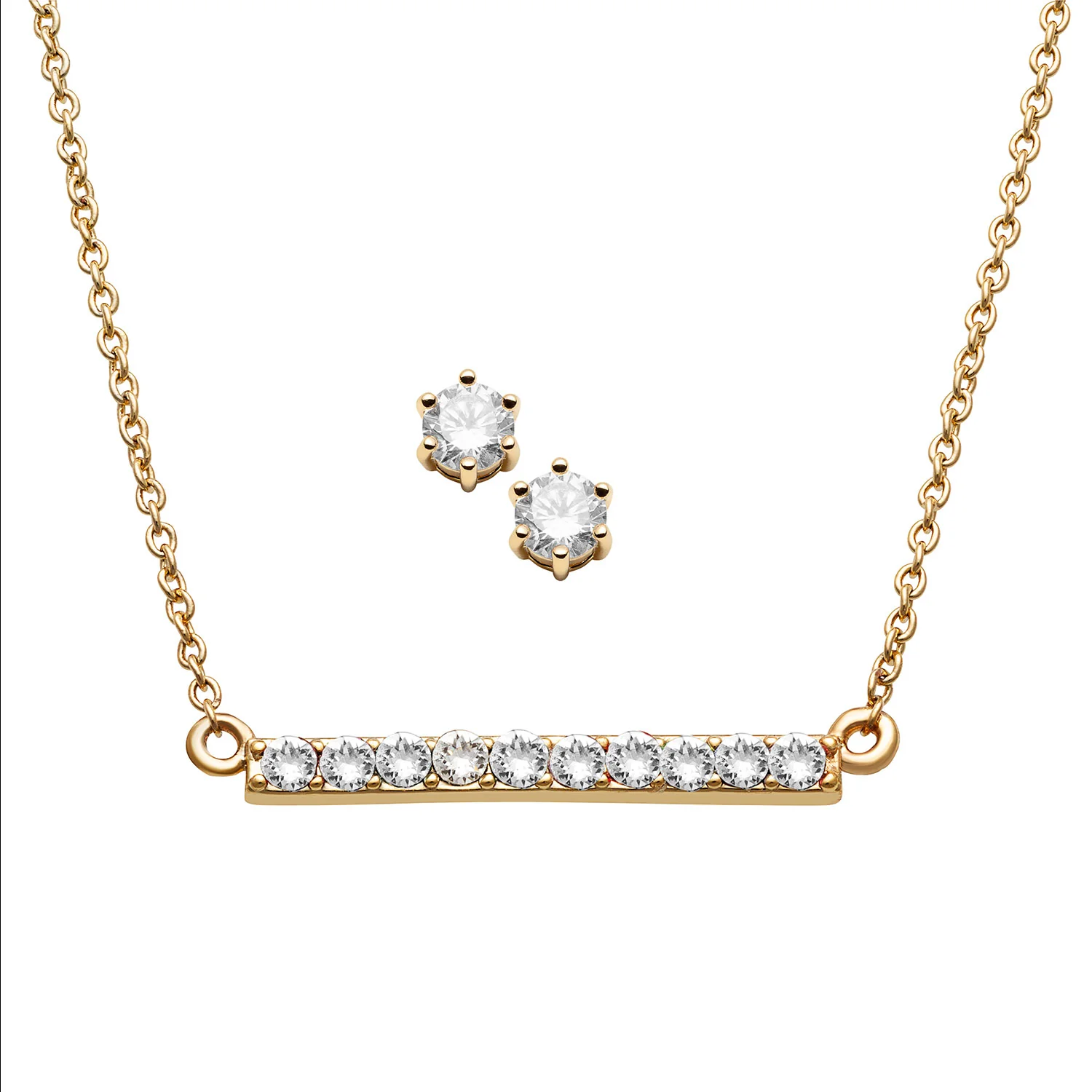 Family Bar Birthstone Pendant with CZ Studs - Image 3