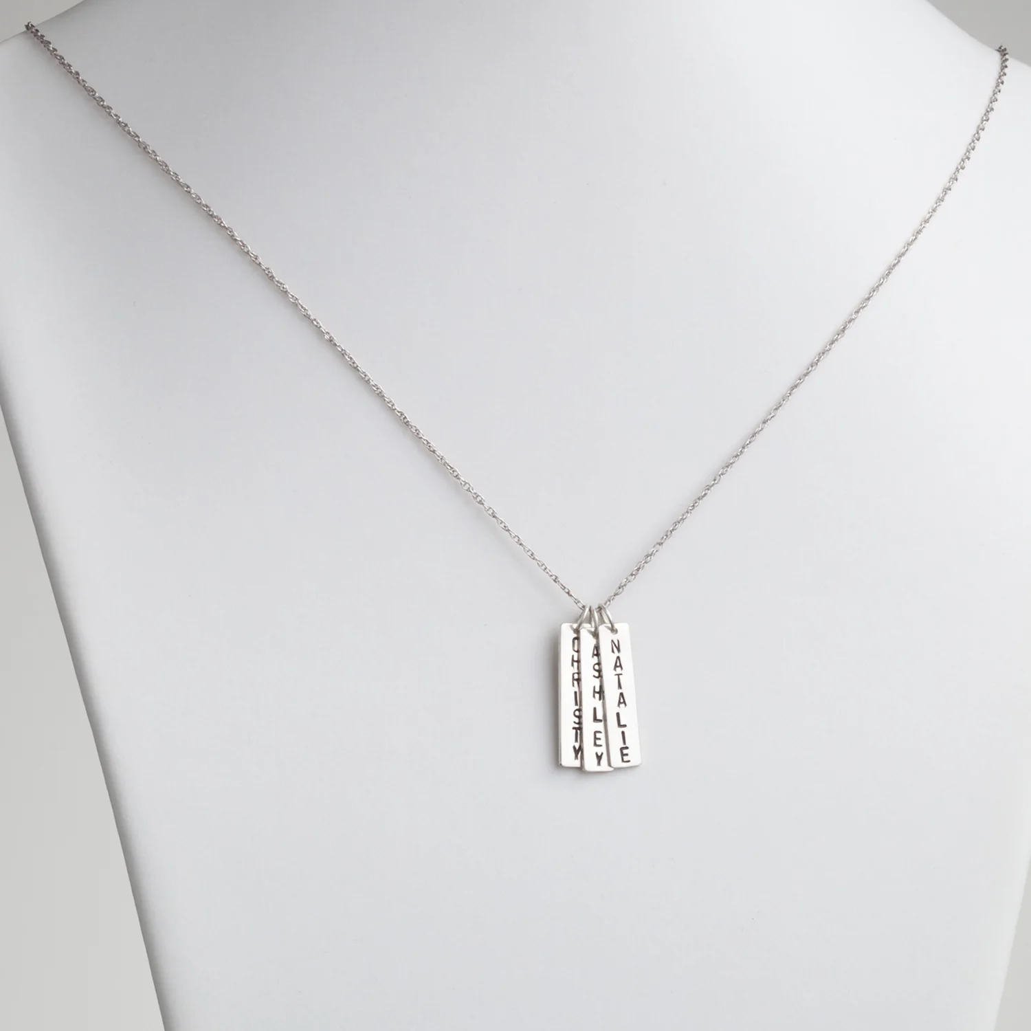 Family Engraved Name Bar Necklace - 3 Names - Image 2