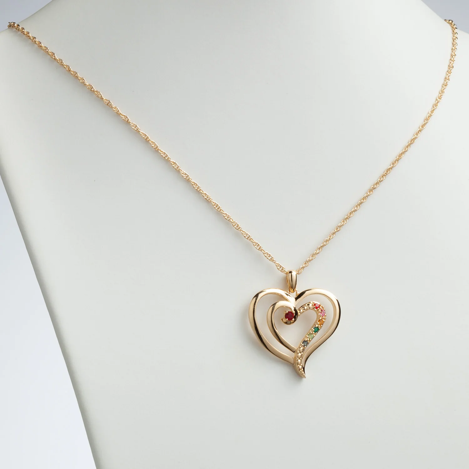 Family Heart Birthstone Pendant - Image 2