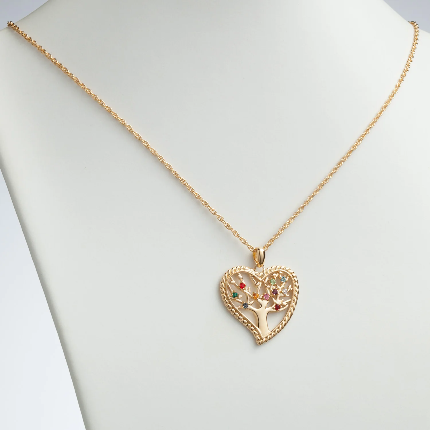 Family Heart Birthstone Tree Pendant - Image 2