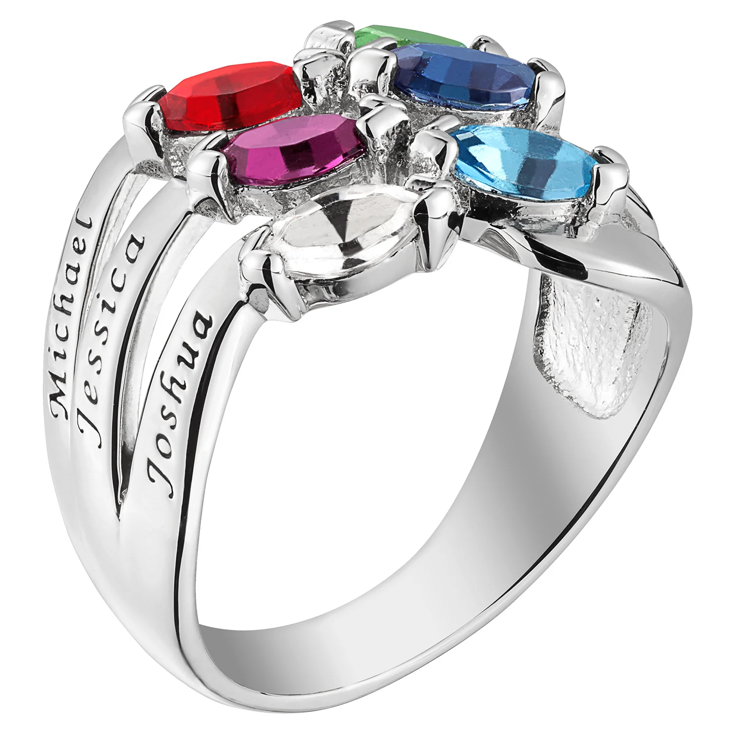 Family Name and Marquise Birthstone Ring - Image 3