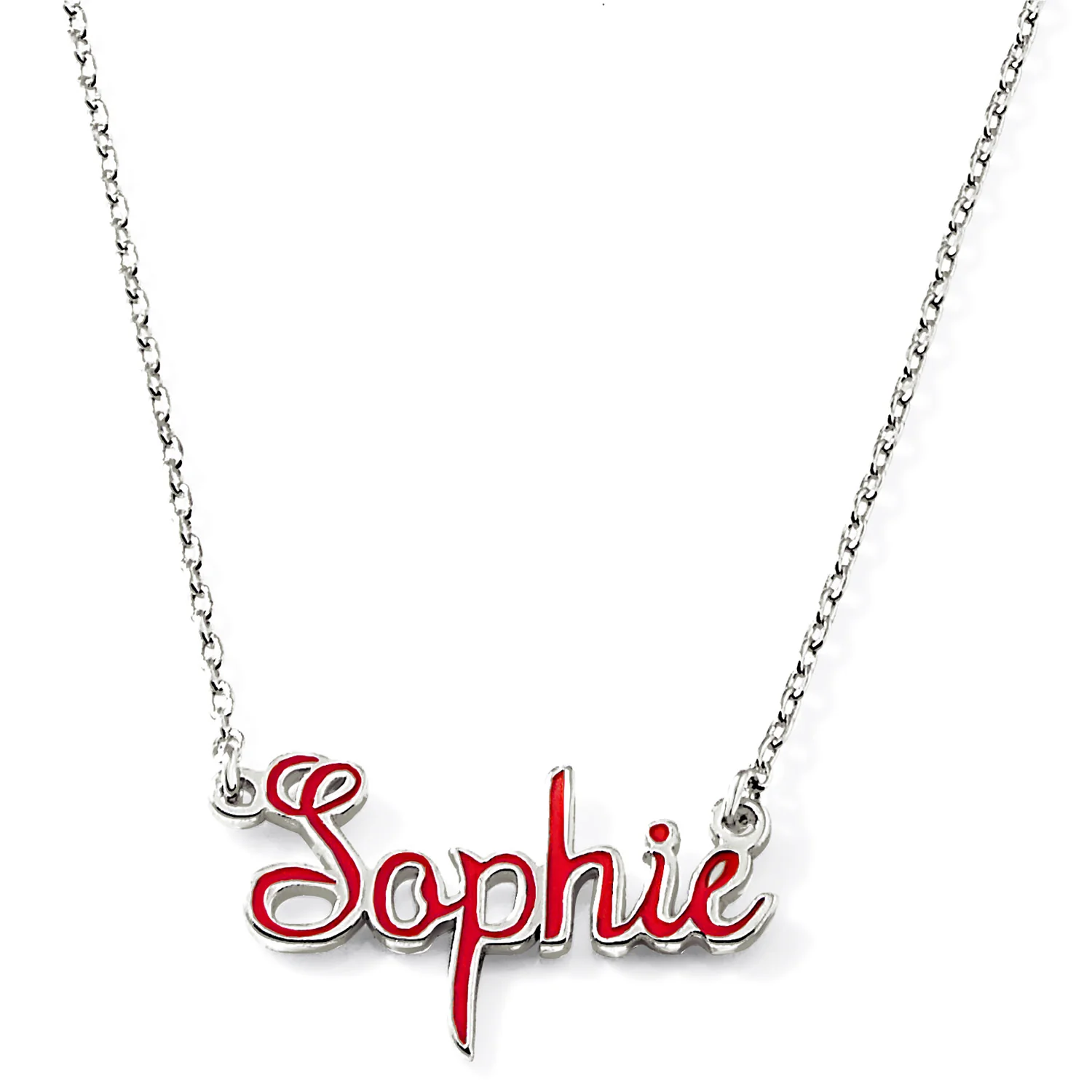 Fancy Script Enamel Name Necklace - Image 2