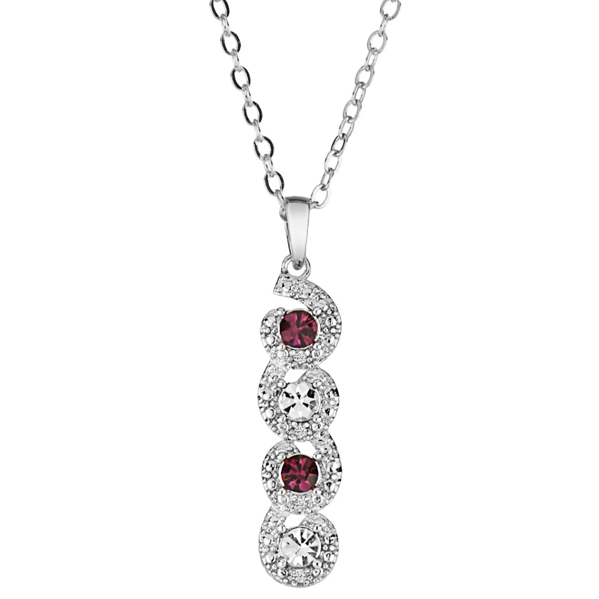 Filigree Birthstone and Diamond Accent Necklace - Image 2